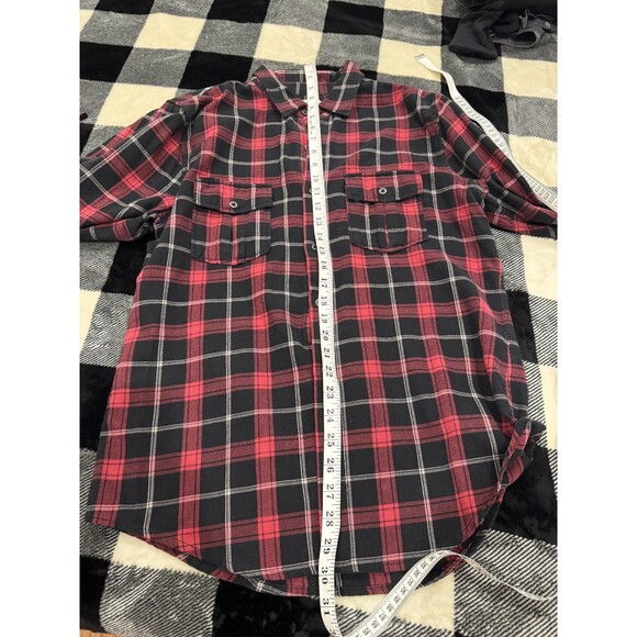 Osklen Rio de Janeiro Mens M Red Plaid Flannel Button Up Shirt Utility Chore - Picture 9 of 9
